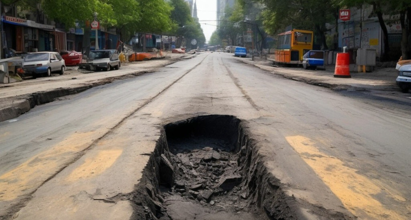 2 млн. рублей выделено на устранение провала на улице Сибирской в Глазове
