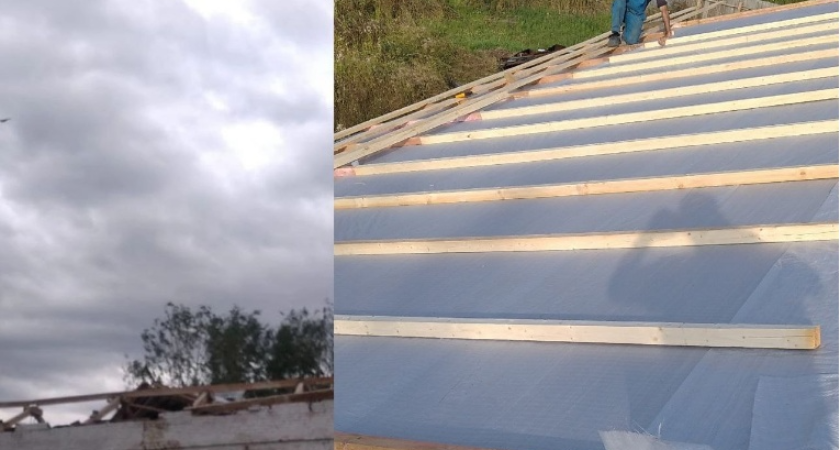 В деревне Палагай Юкаменского района ремонтируют сельский Дом культуры, крышу которого повредил прошедший в июне ураган