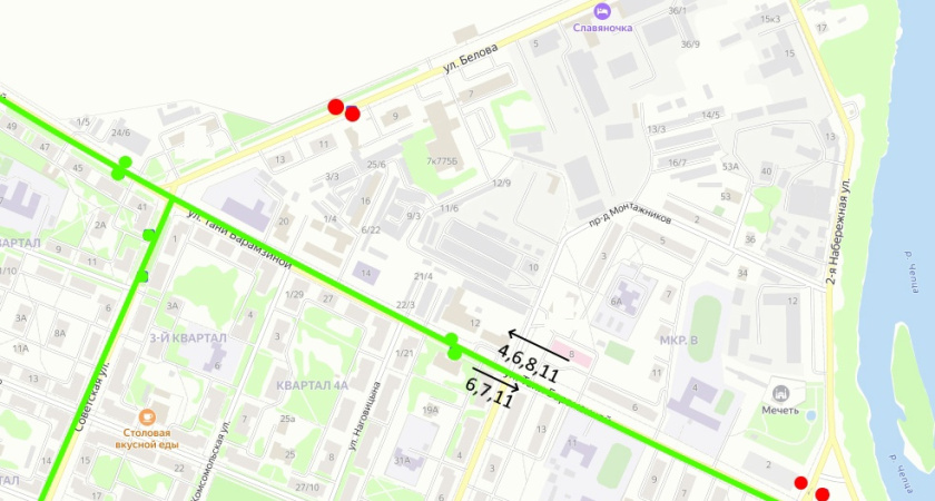 На участке улицы 2-я Набережная между улицами Тани Барамзиной и Белова будет ограничено движение транспорта с 3 июня