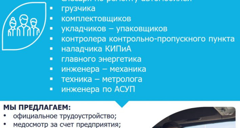 Актуальные вакансии в Глазове!