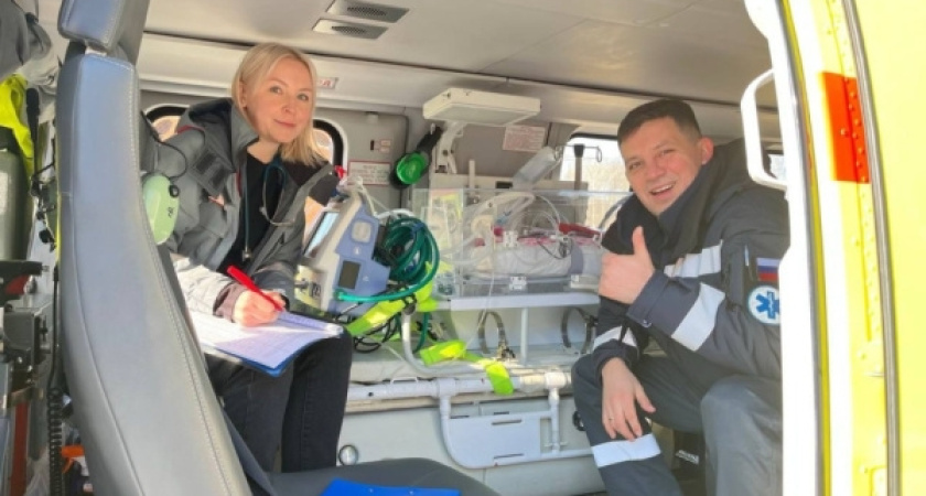 Недоношенного ребенка весом 1200 граммов эвакуировали вертолетом санавиации из Удмуртии в Пермь