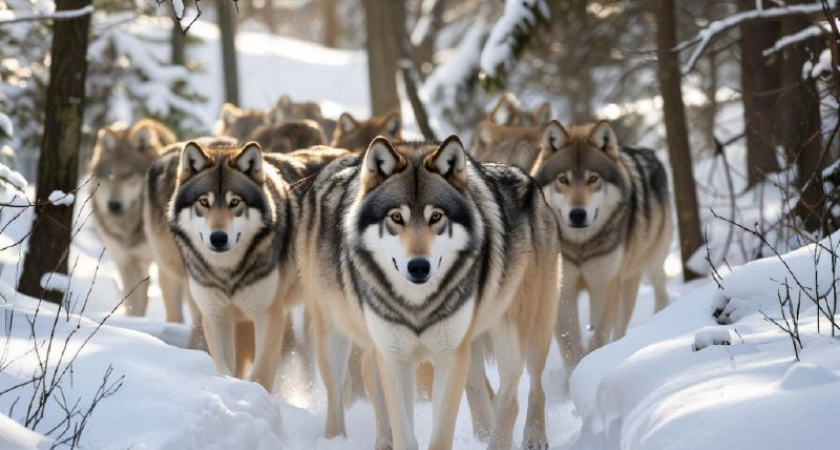 Стаи волков замечены в охотничьих угодьях Удмуртии