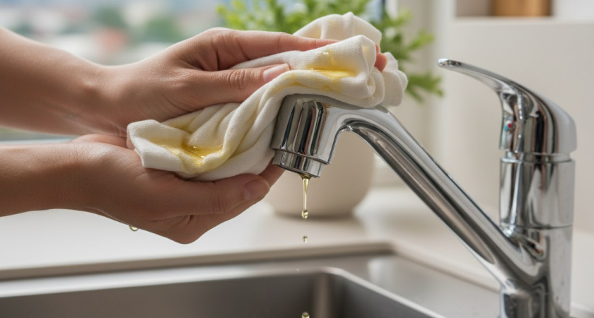 Кран протираю растительным маслом, в карман кладу хозяйственное мыло: 8 полезных хитростей - реально работают