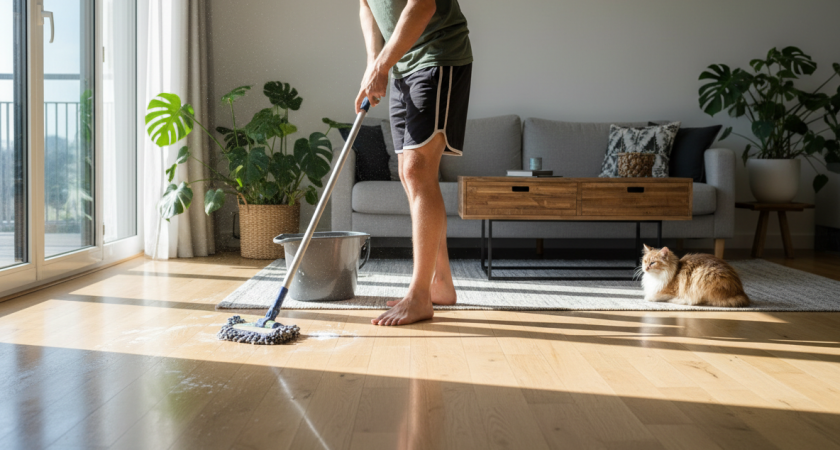 Полы можно не мыть неделями: всего одна ложка на ведро воды и поверхности будут сверкать как после полировки
