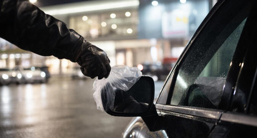 Сели в машину и заметили пакет на зеркале: ни в коем случае не снимайте его — ГАИ предупредила водителей