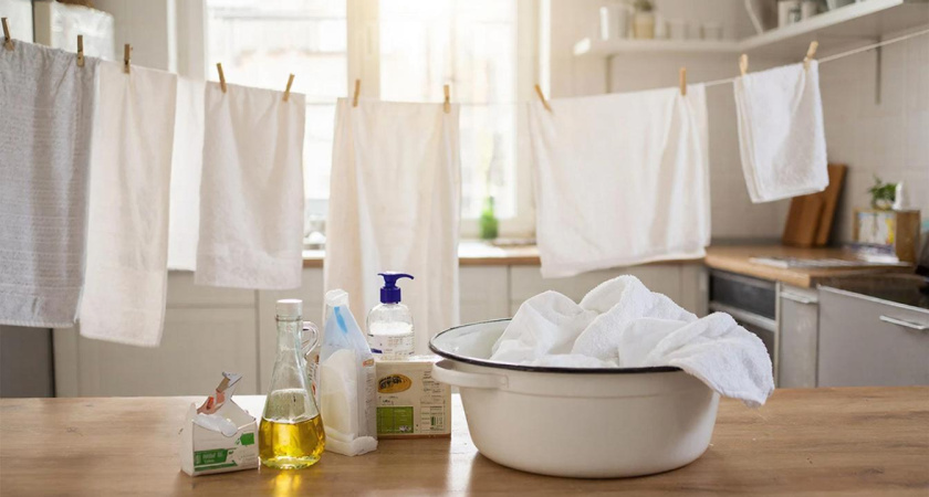 Теперь мои кухонные полотенца - белоснежные без кипячения и стирки, делюсь методом