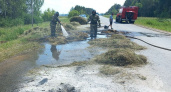 В Удмуртии загорелся прицеп с сеном