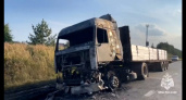 Грузовой МАЗ загорелся на трассе в Удмуртии