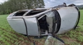 В Удмуртии водитель "Лады Калины" опрокинулся в кювет и скрылся