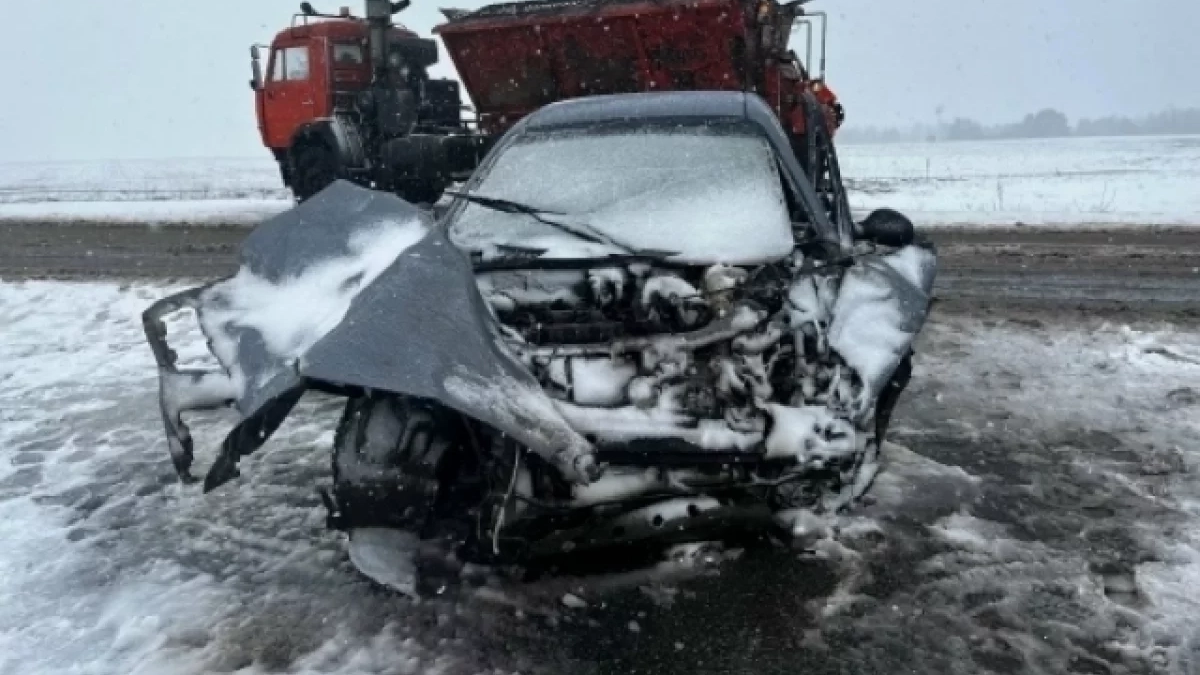 Водитель легковушки попал в реанимацию после лобового столкновения с "КамАЗом" в Удмуртии