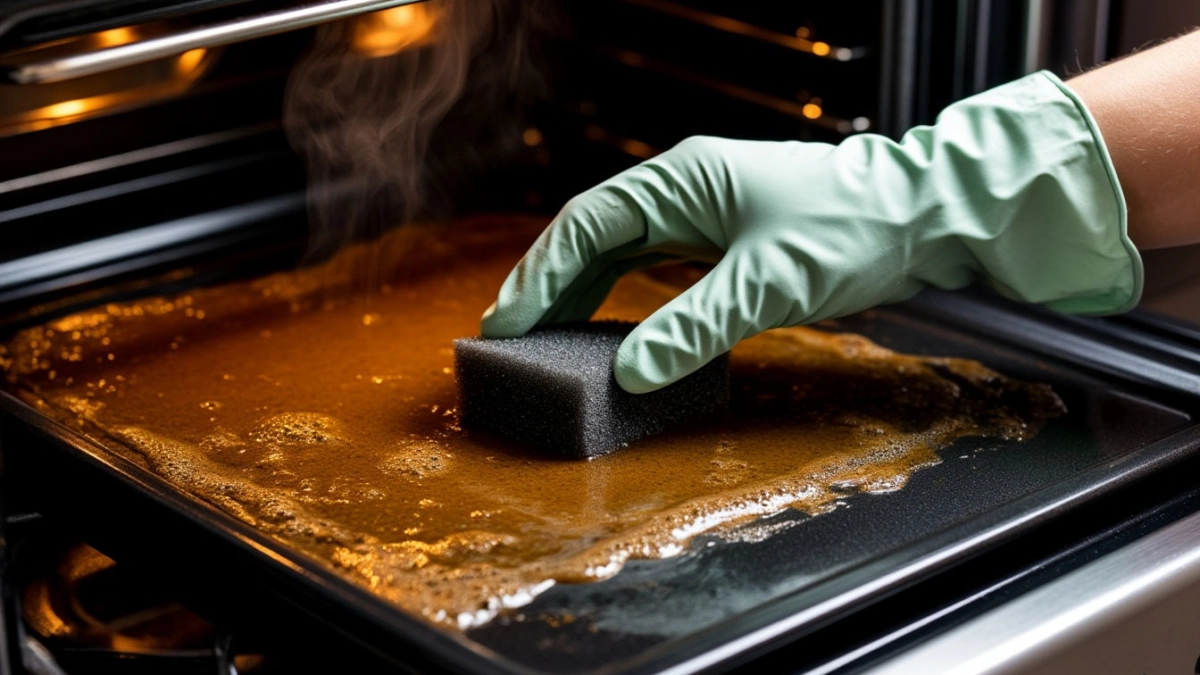 Насыпьте 2 ложки на противень: духовка с легкостью отмоется сама - и без химии