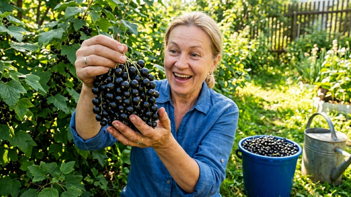 2 ложки на 10 литров — и сахарная смородина размером с вишню: куст засыплет урожаем до самой макушки