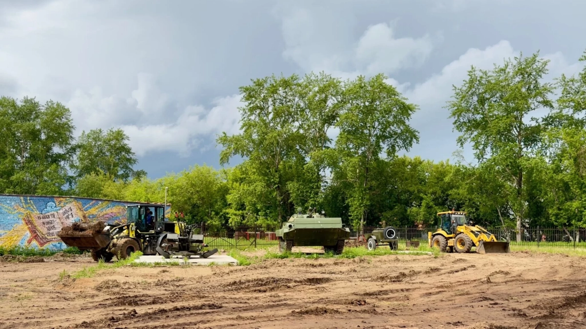 В Глазове приступили к благоустройству парка "Патриот"
