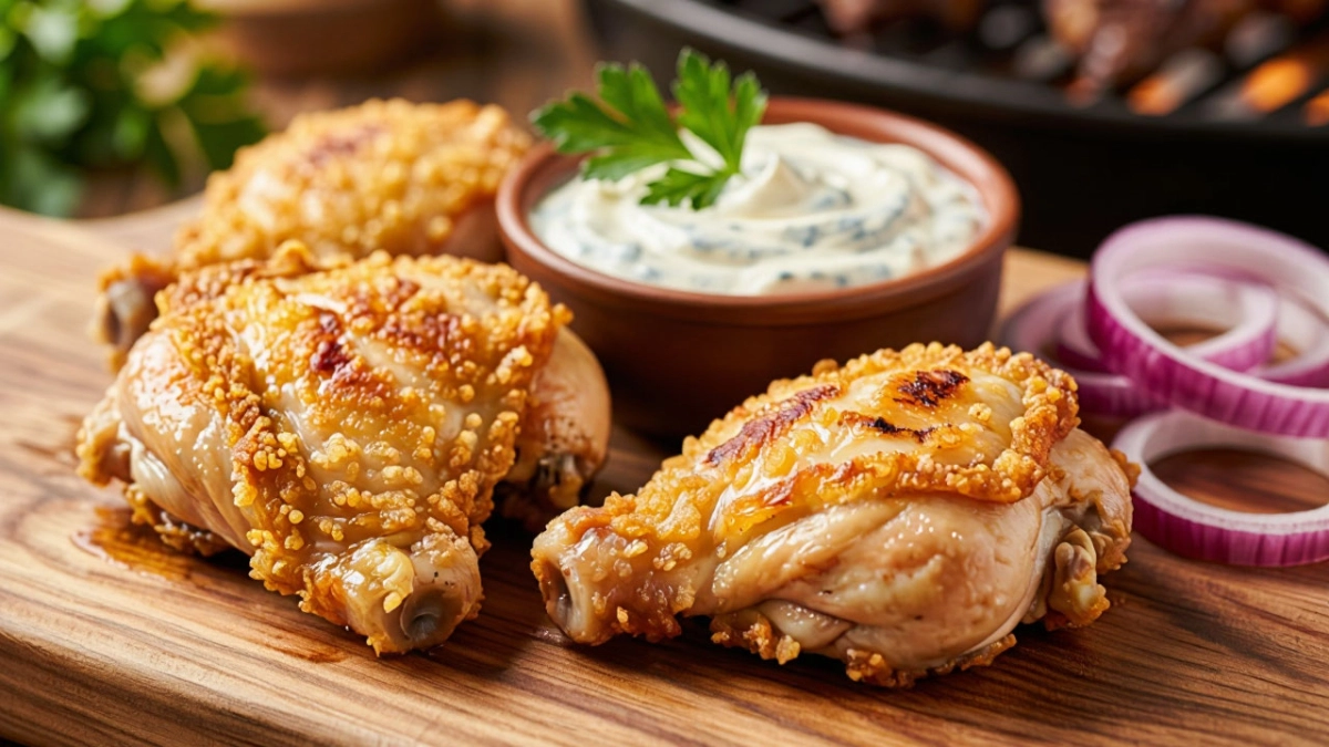 Мариную куриные бедра только так: вкусно и в духовке, и тем более на мангале — взбиваем лук и специи