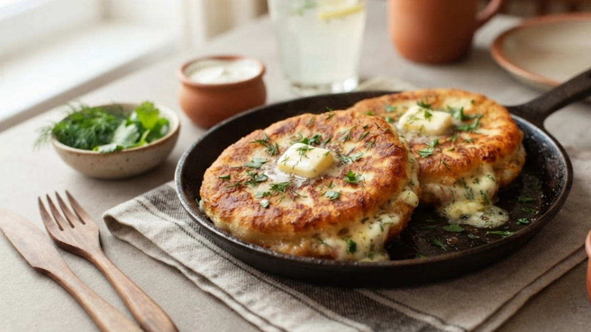 Добавляю в кефир масло и зелень — шикарные лепешки готовы: вкуснее чебуреков, проще хачапури и всего за 15 минут